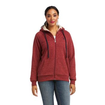 Ariat REAL Sherpa Full Zip Hoodie Rhubarb | ENEiaGbi