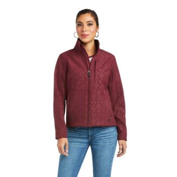 Ariat REAL Softshell Jacket Windsor Wine Embossed | SOvWiAEK