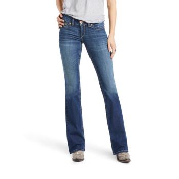 Ariat R.E.A.L. Stredne Rise Arrow Fit Virginia Boot Cut Jean Modre | RHqrzn9m