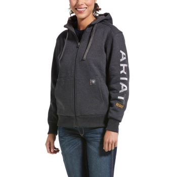Ariat Rebar All-Weather Full Zip Hoodie Siva | 0M65Gy2X