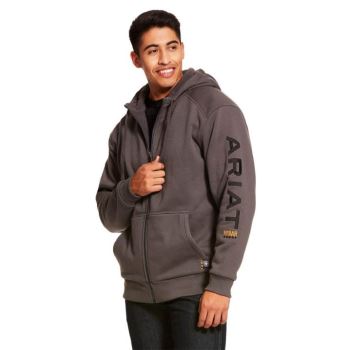 Ariat Rebar All-Weather Full Zip Hoodie Siva | CMcoaHvX