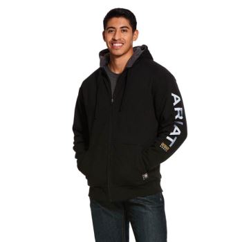 Ariat Rebar All-Weather Full Zip Hoodie Čierne | Jg5xTDCd
