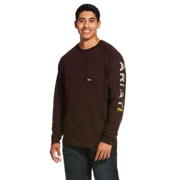 Ariat Rebar Bavlnene Strong Grafika T-Shirt Ganache | URxaeEMp