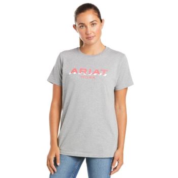Ariat Rebar Bavlnene Strong Logo T-Shirt Siva | 5QmOaVkC
