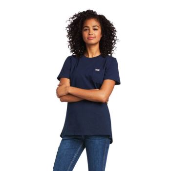Ariat Rebar Bavlnene Strong T-Shirt Námornícka Modrá | CrUOrsNU