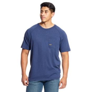 Ariat Rebar Bavlnene Strong T-Shirt Námornícka Modrá | h79Dvs9X
