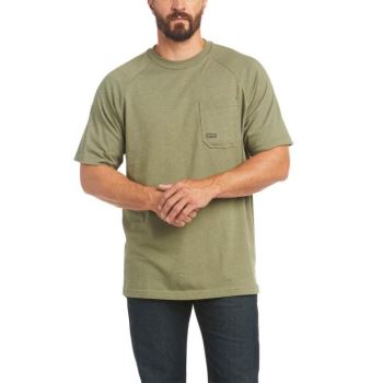 Ariat Rebar Bavlnene Strong T-Shirt Olivovo Zelená | ioDcLqZO