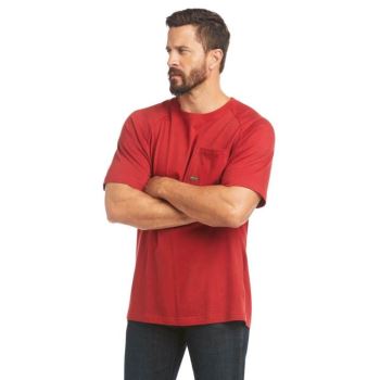 Ariat Rebar Bavlnene Strong T-Shirt Červené | RnIfXb2q