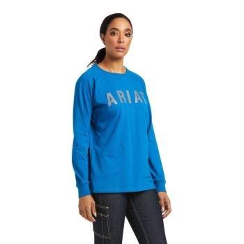 Ariat Rebar CottonStrong Block T-Shirt Modre | YFZW9WuR