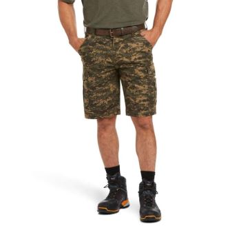 Ariat Rebar DuraStretch Made Tough Cargo Kratke Olivovo Zelená Maskacove | pcHAZGrx