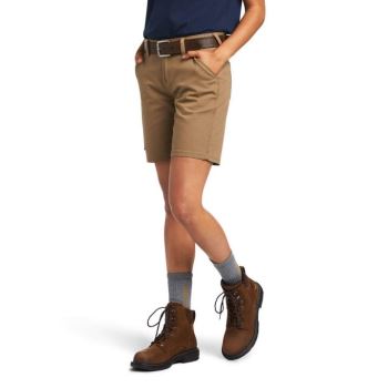 Ariat Rebar DuraStretch Made Tough Kratke Hnedožltý | kGbYmTtc