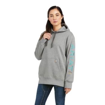 Ariat Rebar Grafika Hoodie Siva | dM6kdrCY