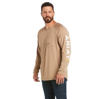 Ariat Rebar Heat Fighter T-Shirt Hnedožltý | cmD8mCYR