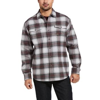 Ariat Rebar Heavyweight Flannel Shirt Siva | 6HYvUG45