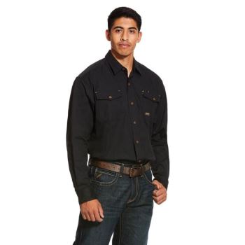Ariat Rebar Made Tough DuraStretch Pracovná Shirt Čierne | W9IAg0Ag