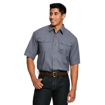 Ariat Rebar Made Tough DuraStretch Pracovná Shirt Steel | jSuRzkmL