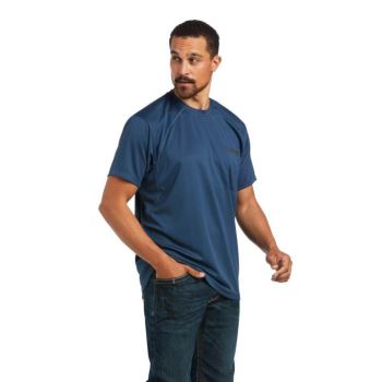 Ariat Rebar Polartec Elite All Season T-Shirt Modre Tmavo Zelene | 7d6bmzy8