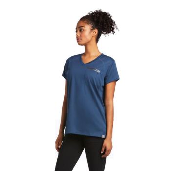 Ariat Rebar Polartec Elite All Season T-Shirt Modre Tmavo Zelene | uIVDWmjJ