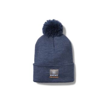 Ariat Rebar Pom Beanie Denim Heather | t4haVRpy