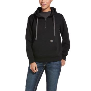 Ariat Rebar Skill Set 1/2 Zip Hoodie Čierne | XKrAiA8z