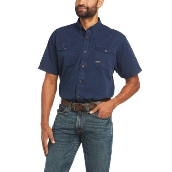 Ariat Rebar Washed Twill Pracovná Shirt Námornícka Modrá | 4qWwwQVK