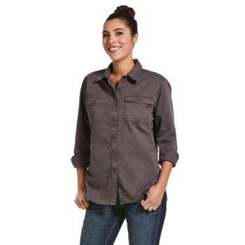 Ariat Rebar Washed Twill Pracovná Shirt Siva | 7p527hei