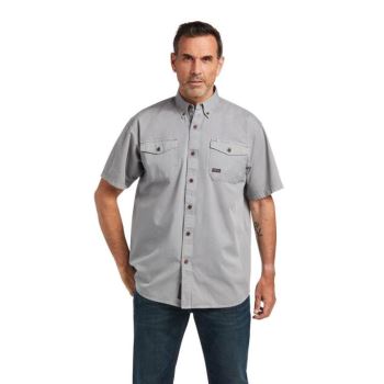 Ariat Rebar Washed Twill Pracovná Shirt Strieborne | Ko7sCpcT