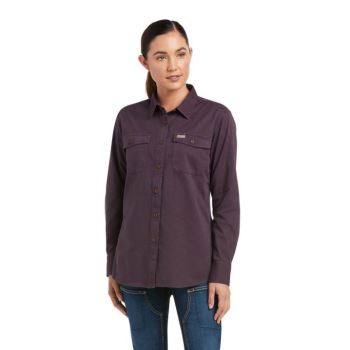 Ariat Rebar Washed Twill Pracovná Shirt Nachový | ZZUo7SlR