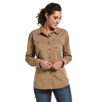 Ariat Rebar Washed Twill Pracovná Shirt Hnedožltý | cMrjp27n