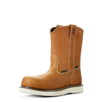 Ariat Rebar Wedge Pull-On Nepremokave Composite Spicou Pracovná Boot Zlate | l4j0eNf1