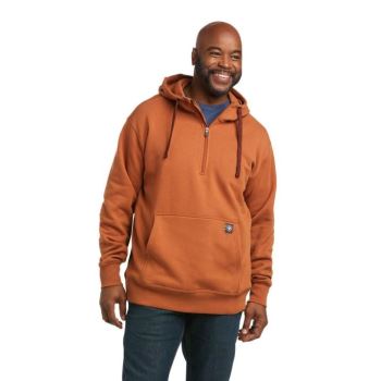 Ariat Rebar Workman 1/4 Zip Hoodie Meď | qnNPGRsb