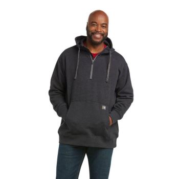 Ariat Rebar Workman 1/4 Zip Hoodie Tmavo Siva | 1sAqfipQ
