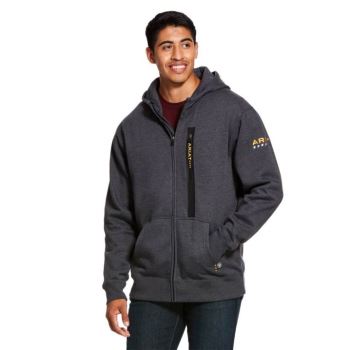 Ariat Rebar Workman Full Zip Hoodie Siva | Q8BPt5jh