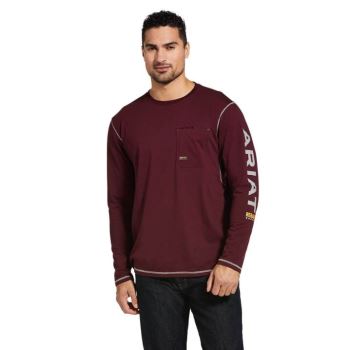 Ariat Rebar Workman Logo Malbec | 965t4ou2