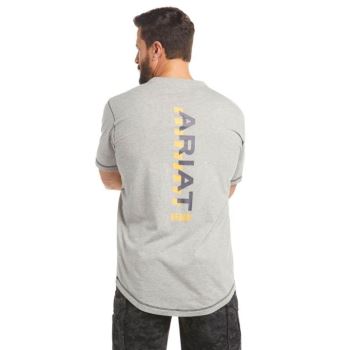 Ariat Rebar Workman Logo T-Shirt Siva | EY4ffybG