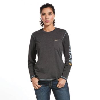 Ariat Rebar Workman Logo T-Shirt Siva | wfIEJnrb