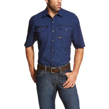 Ariat Rebar Workman Pracovná Shirt Námornícka Modrá | gYD8zWtk