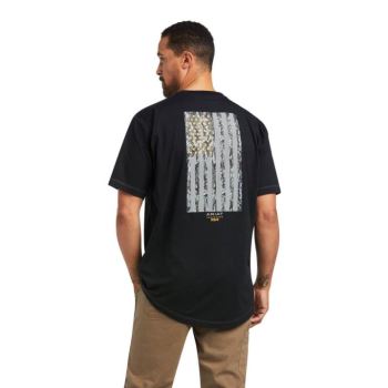 Ariat Rebar Workman Reflective Flag T-Shirt Čierne | pCKdJDoe
