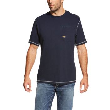 Ariat Rebar Workman T-Shirt Námornícka Modrá | OCRZ1tHf