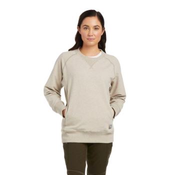 Ariat Rebar Workman Washed Fleece Sweatshirt Oatmeal Heather | YEfa3oPq
