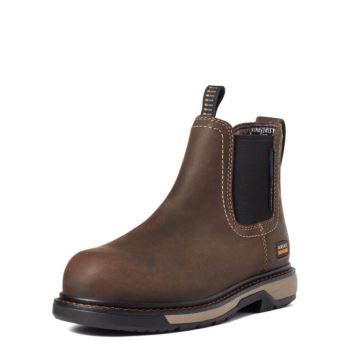 Ariat Riveter Chelsea CSA Nepremokave Composite Spicou Pracovná Boot Tmavo Hnede | Wchn8Cr3