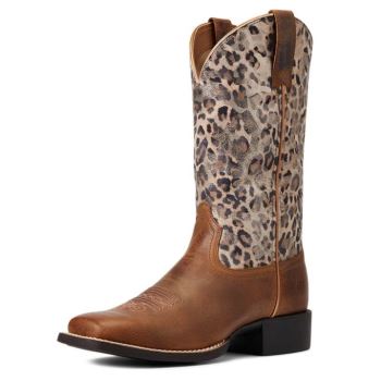 Ariat Round Up Siroke Topanky Square Spicou Western Boot Hnede | FSxL7GPK
