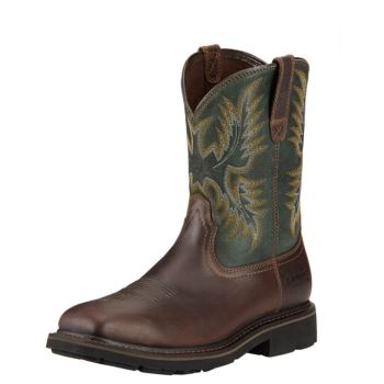 Ariat Sierra Siroke Topanky Square Spicou Steel Spicou Pracovná Boot Tmavo Hnede | cs62ATpQ