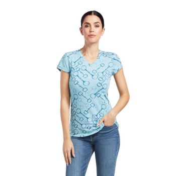 Ariat Snaffle T-Shirt Modre | 3kxtrU6S