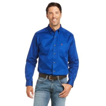 Ariat Solid Twill Fitted Shirt Ultramarine | ivhedauH