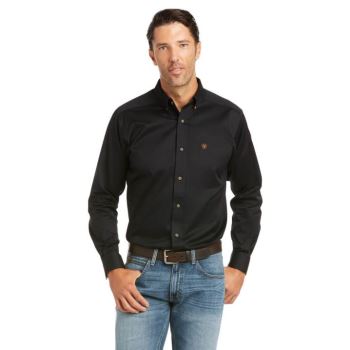 Ariat Solid Twill Fitted Shirt Čierne | vzwILXMm