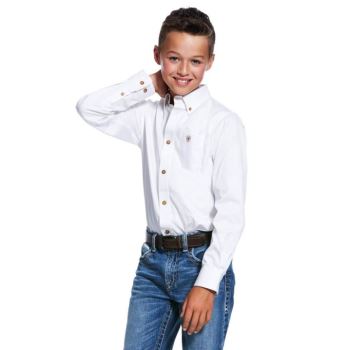 Ariat Solid Twill Klasické Fit Shirt Biele | HiUWr7dK