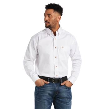 Ariat Solid Twill Klasické Fit Shirt Biele | MJkkV0oc