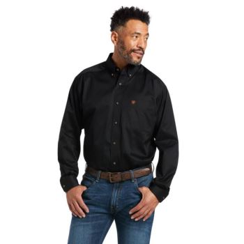 Ariat Solid Twill Klasické Fit Shirt Čierne | a0ySj1MU