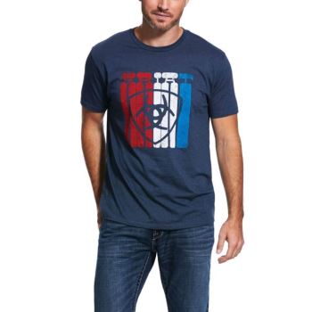 Ariat Standing Vysoke T-Shirt Námornícka Modrá | EtlbAXe9